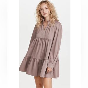 NWT! En Saison Tiered Babydoll Dress in mushroom sz xs